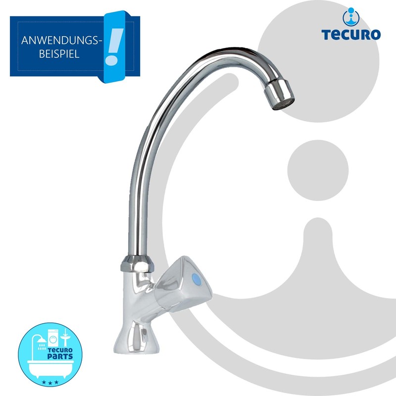 tecuro HU Spout for Standing and Wall Fittings Chrome-Plated Stainless
