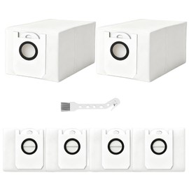 Loszaral 6-Pack Dustin & Orb-i Replacement Dust Bags for bObsweep Dustin & Orb-i Self-Emptying Robot Vacuum - 3.5L High Capacity Advanced Filtration Bags (White)