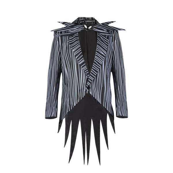 FEIWOBIRD Mens Jack Nightmare Costume Zebra Stripe Tailcoat Christmas Coat