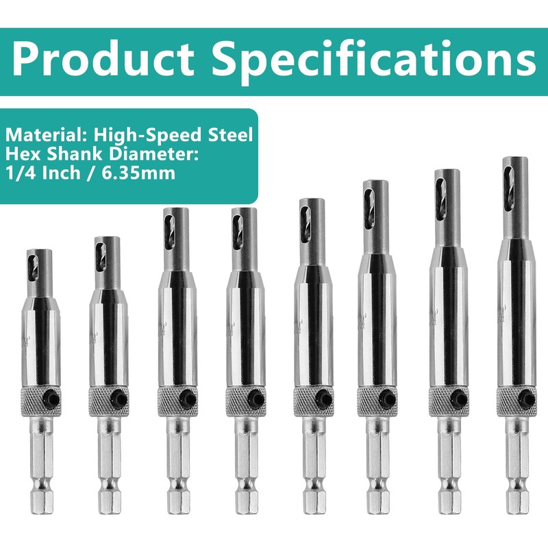 Aracombie 17pcs Self Centering Drill Bit Set for Metal Woodworking,