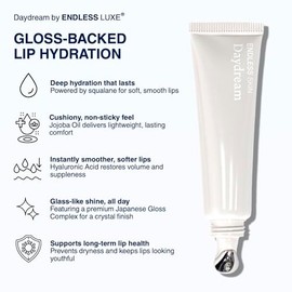 Endless Skin - Daydream – Glossy Bálsamo Labial Sabor Vainilla Natural con Aceite de Jojoba, Ácido Hialurónico y Escualeno – Nutre e Hidrata tus Labio