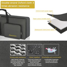 AKOZLIN 49-Key Keyboard Gig Bag 34"×13"×4" Portable Electric Piano Case Foldable Bag For 49-Note Keyboard