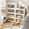 4 Tier Storage Bins with Lids, 23QT Stackable Closet Organizers