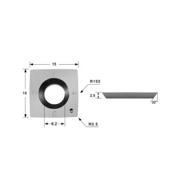 Findbuytool Carbide Inserts cutters (15x15x2.5mm-30°-R150-4R0.5) Insert for Woodworking Helical Cutter Head Tools, 50 Pcs (50)