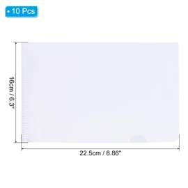 PATIKIL L Type Folder Pack of 10 A5 Plastic File Sleeves Transparent Document Sleeves for Office White