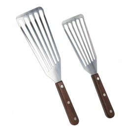 GREATLINK Fish Spatula - Stainless Steel Slotted Turner with Durable 1.2mm Thickness Blade for Fish/Egg/Meat/Dumpling Turning, Flipping, Frying and Grilling - Set of 2