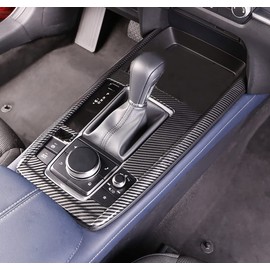 Kadore for 2020-2025 Mazda CX-30 Carbon Fiber Style Shifter Panel Cover Interior Trim - Left Hand Drive (1-Piece)