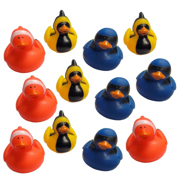 Cool Rubber Ducks (2") Standard Size. (12 Pack) Cute Duck