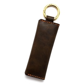Agility affa Coin Stick Coin Purse, Coin Case, Stick Shape, Key Chain, Key Ring, Carabiner, Genuine Leather, Made in Japan, Khaki