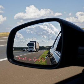 Miarita 3X Trust in God Rearview Mirror Decal, Vanity Mirror Stickers, Rear View Mirror Sticker, Car Mirror Stickers (Trust in God Pink)