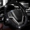 Valleycomfy Steering Wheel Cover for Women Men Bling Bling Crystal