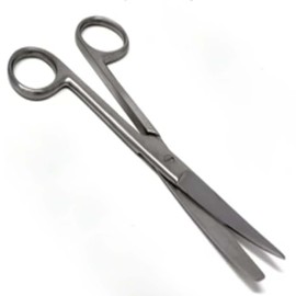 Rewon Gear Stumpfe Pflegeschere, Chirurgische schere Erste-Hilfe-Allzweck-Instrument, scharf stumpf Edelstahl gebogen Verbandschere für den Heimgebrauch