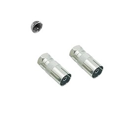 euroharry SAT Antenna Adaptor 2 Pieces IEC Female to F Male (F-Male to Coaxial Coupling) for Antenna Cable, Satellite Cable, Coaxial Cable