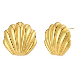 TPSEWXL Gold Shell Stud Earrings For Women 14k Gold Plated Tiny Shell Earrings For Women Elegent Trendy Earrings Dainty Jewelry For Women Gold Stud Earrings For Women (gold)