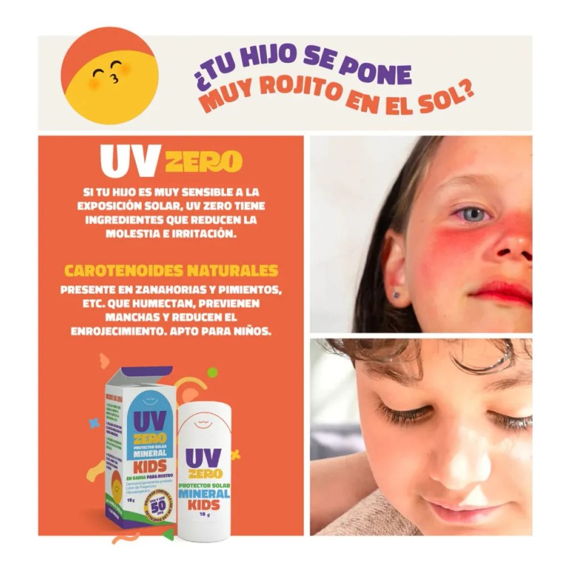 Protector Solar Mineral En Barra Uv Zero Para Niños Fps