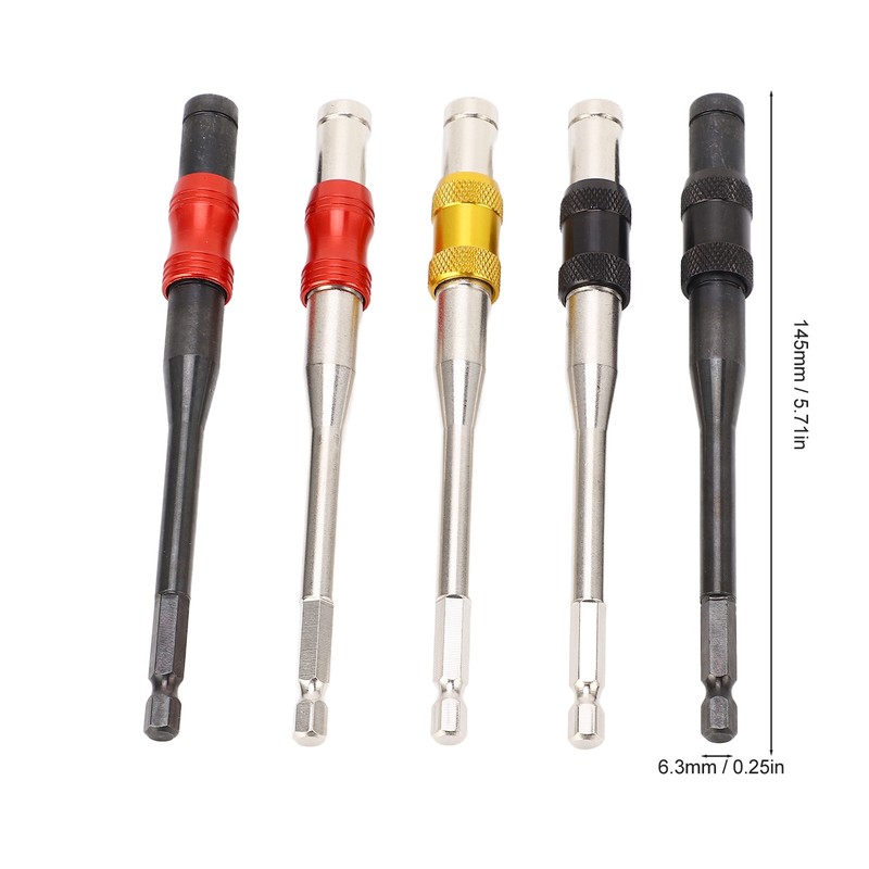 5Pcs Drill Bit Extension 1/4in Hex Shank Magnetic Screwdriver Bit