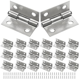 Piutouyar 20 Pack Butt Hinge 1 Inch Mini Hinges 304 Stainless Steel Hinges Small Cabinet Hinges Folding Craft Hinges with Mounting Screws for Boxes Gate Drawer