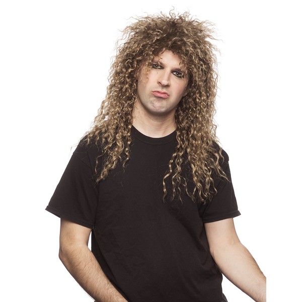 Enigma Wigs Men's Rocker Guy, Mixed Blonde with Brown Tones,