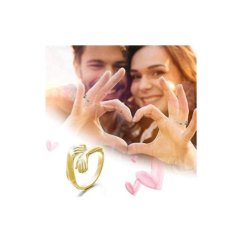 Hug Ring in 925 Sterling Silver and Gold Adjustable |