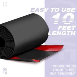 PVC Floor Cord Cover with Adhesive Tape for Any Flooring Surface 6” W X 10’L PVC Cord Wire Cover Overfloor Cord Protector Cable Grip Strip Hold Cords in Place for Power Cords Line (Black)