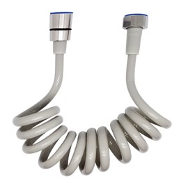 Manguera de ducha ZLYY, plástica, antitorsión y elástica, hasta 1,5 metros, gris, 1 unidad