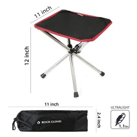 ROCK CLOUD Mini Folding Stool Tripod Lightweight Camping Stool Compact Portable Travel Stool Backpacking Chairs Outdoor for Camp Hiking Picnic Fishing BBQ Hold Up 110 KG