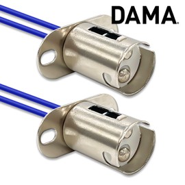 DAMA 1157 BAY15 Bulb Metal Socket Wire Harness Extension Pigtail Connectors for Car Turn Signal Tail Stop Rear Brake Light | Durable Metal Female Pigtail 12 ga. 18 AWG | Pack of 4