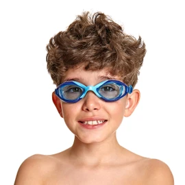 Zoggs Unisex Kids Sonic Air Junior with UV Protection and Anti-Fog Swimming Goggles, Blue/Navy/Orange, 6-14 Years
