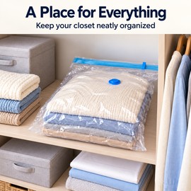 Vacuum Storage Bags for Clothing & Bedding – Transparent Compression Bags for Home Organization and Travel