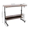 Rolling Standing Desk with Power Outlets Adjustable Height Computer Desk