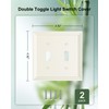TREEWELL 2-Pack Double Toggle Light Switch Cover Plate, Light Almond