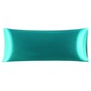 sourcing map Bolster Pillow Cases Soft Silky Satin Body Pillow Cover 4.6ft Long Pillowcase for Body Pillow 20"x56" Teal
