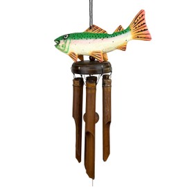 Songbird Essentials SE3361018 Trout Bamboo Wind Chime (Set of 1)