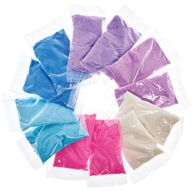 Baker Ross AW926 Winter Coloured Sand, Christmas Arts and Crafts (Pack of 12), Assorted, Medium