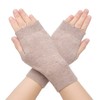 ZLYC Winter Wool Half Finger Gloves Knitting Fingerless Arm Warmer,
