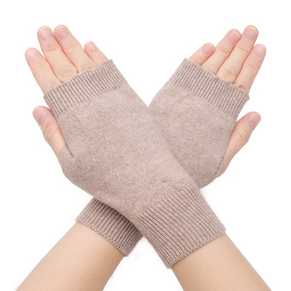 ZLYC Winter Wool Half Finger Gloves Knitting Fingerless Arm Warmer,