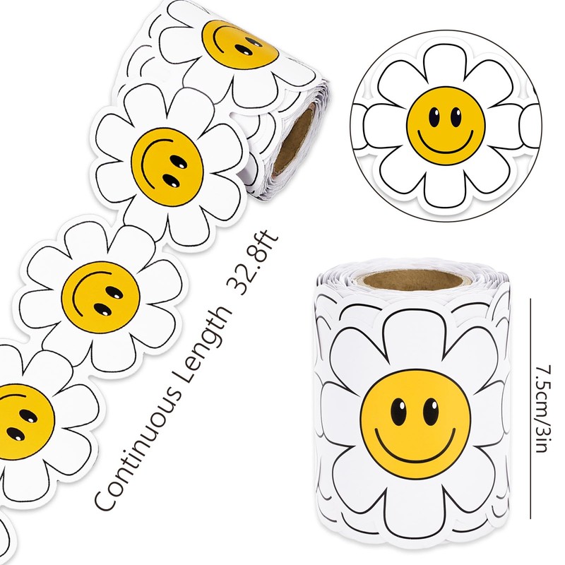 Whaline 32.8 Ft Daisy Flower Bulletin Board Border Cartoon White