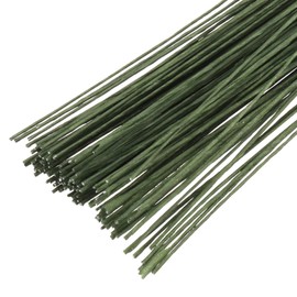 PATIKIL 120 Pcs 30 Gauge Floral Wire, 14 Inch Floral Stem Wire Flower Paper Wrapped Wires for Flower Crafts Bouquet Arrangement Supplies Wreath DIY Projects, Dark Green