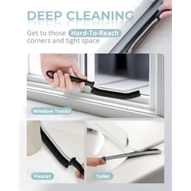 SXhyf Hard Bristle Corner Cleaning Brush - Joint Cleaning Brush, Hard Bristles Corner Cleaning Brush, Gadget for Your Home, Kitchen (3, Black)