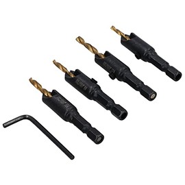 4pc Titanium Coated Countersink HSS – G Drill Bit Set Drill Pilot 2.38mm – 3.55mm