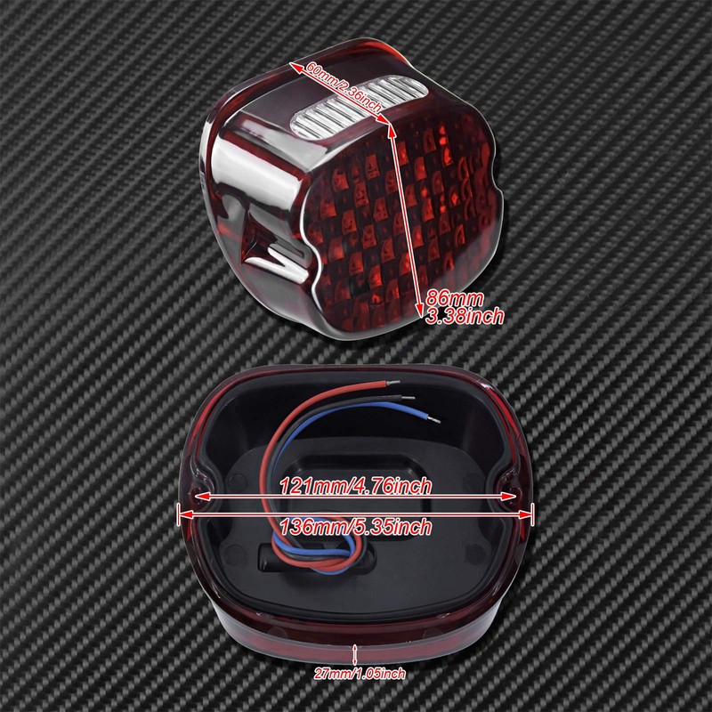 HDBUBALUS Motorcycle Motorcycle LED Running Tail Light Brake License Plate