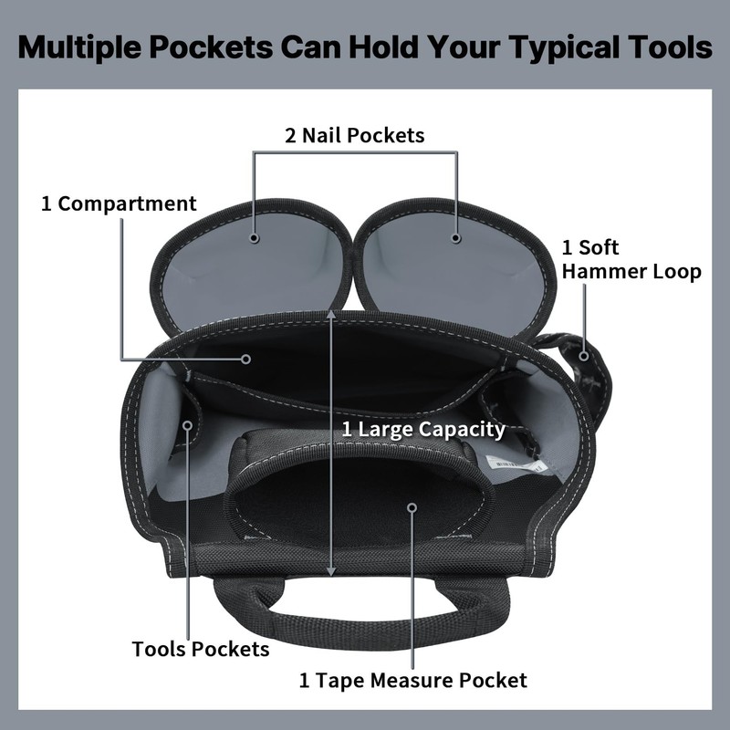 MELOTOUGH Electrician Tool Pouch with Belt,Tool Bag,Tool Pouch with Belt
