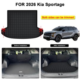 MJBYMAT Cargo Mat for The New 2026 2025 2024 2023 KIA Sportage,TPE All Weather Protection Car Trunk Mat Cargo Liner Accessories - Black (Both Sides can be Trimmed)