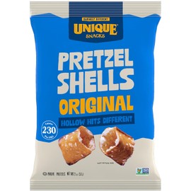 Unique Snacks Original Pretzel Shells, Delicious Homestyle Baked Snack Bag, Vegan, OU Kosher, and Non-GMO Food, No Artificial Flavor, 2 Oz. Bag, Pack of 12