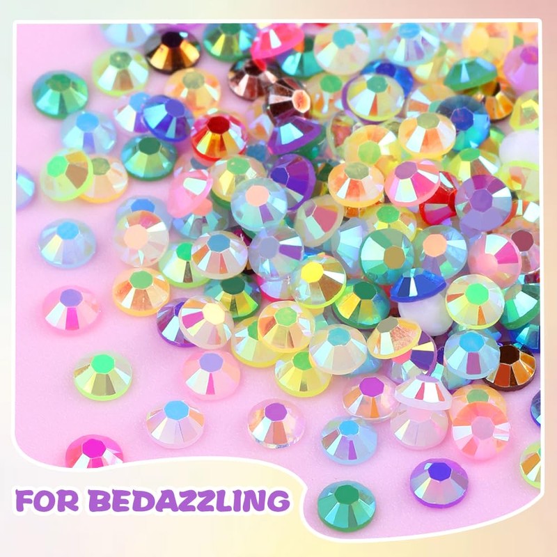 JOLCEEY Nail Art Rhinestones 4mm Bedazzling Kit Flat Back Gems