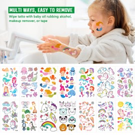 Zayvor Temporary Tattoos For Kids, 300pcs Glow In The Dark Tattoos, Assorted Cartoon Luminous Unicorn Mermaid Animal Dinosaur Fake Tattoo, Boys Girls Party Supplies,Birthday Halloween Toys