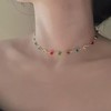 Inilbran Boho Colourful Crystal Choker Rainbow Crystal Gemstone Necklace Sparkling