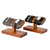 Papten SM21502 Wooden Watch Stand, For 2 Pieces, Luxury, Stylish,