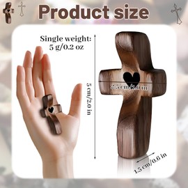 Ditip Cross My Heart, Stress Relief Wooden Crosses Fidget in Bulk Small Wooden Crucifix for Pocket Prayers Clutching Clinging, Religious Easter Gift