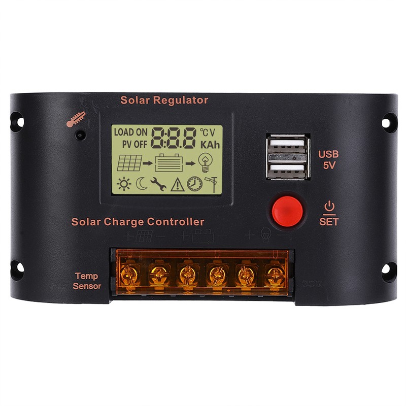 Solar Panel Regulator 20A Adjustable Daylight for 12V Lead Acid